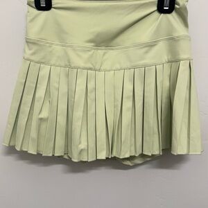 Gold Hinge Pleated Green Athletic Skirt